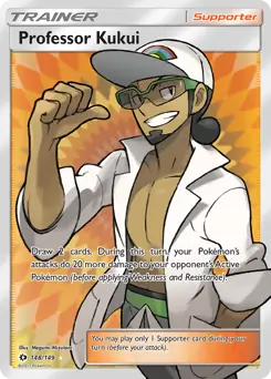 Full Art Professor Kukui Pokemon card from Sun & Moon