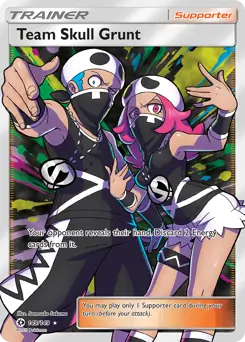 Full Art Team Skull Grunt Pokemon card from Sun & Moon