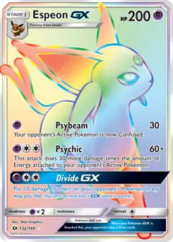 Espeon GX Secret Pokemon card from Sun & Moon