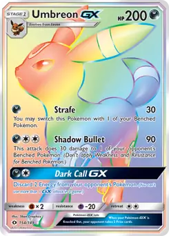 Umbreon GX Secret Pokemon card from Sun & Moon