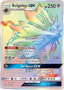 Solgaleo GX Secret Pokemon card from Sun & Moon