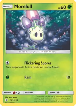 Morelull Pokemon card from Sun & Moon