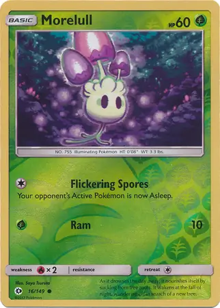 Morelull Reverse Holo Pokemon card from Sun & Moon