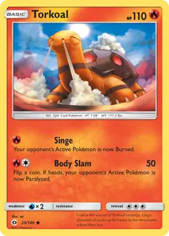 Torkoal Pokemon card from Sun & Moon
