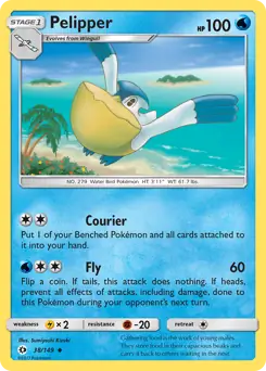 Pelipper Pokemon card from Sun & Moon