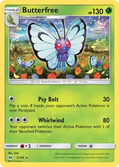 Butterfree Pokemon card from Sun & Moon