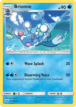 Brionne Pokemon card from Sun & Moon
