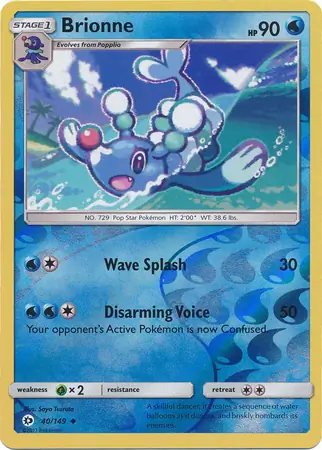Brionne Reverse Holo Pokemon card from Sun & Moon