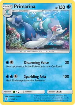 Primarina Pokemon card from Sun & Moon