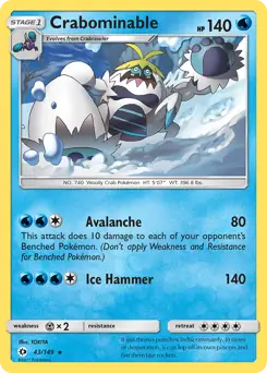 Crabominable Pokemon card from Sun & Moon