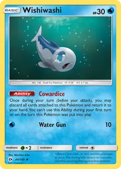 Wishiwashi Pokemon card from Sun & Moon