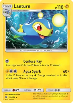 Lanturn Pokemon card from Sun & Moon