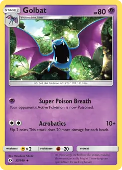 Golbat Pokemon card from Sun & Moon