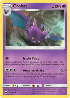 Crobat Pokemon card from Sun & Moon