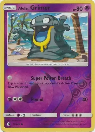 Alolan Grimer Reverse Holo Pokemon card from Sun & Moon