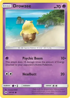Drowzee Pokemon card from Sun & Moon