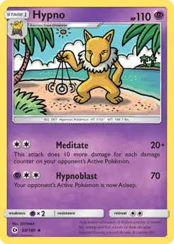 Hypno Pokemon card from Sun & Moon