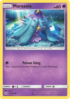 Mareanie Pokemon card from Sun & Moon