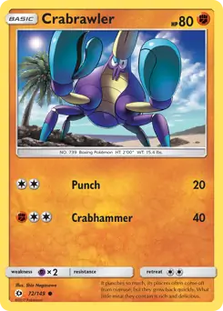 Crabrawler Pokemon card from Sun & Moon