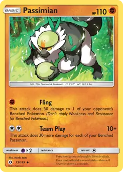 Passimian Pokemon card from Sun & Moon