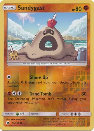 Sandygast Reverse Holo Pokemon card from Sun & Moon