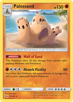 Palossand Pokemon card from Sun & Moon