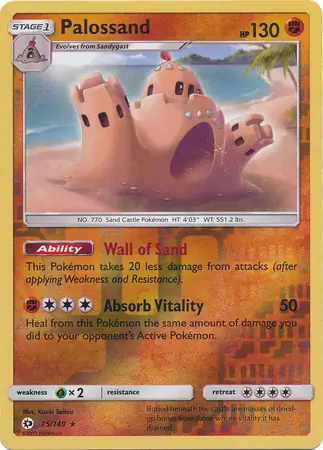 Palossand Reverse Holo Pokemon card from Sun & Moon
