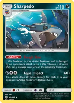 Sharpedo Pokemon card from Sun & Moon