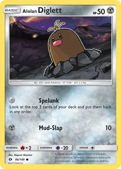 Alolan Diglett Pokemon card from Sun & Moon