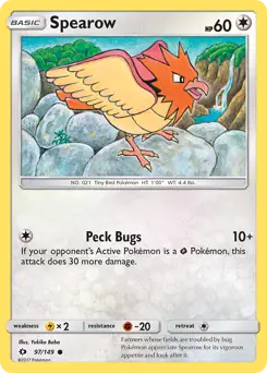 Spearow Pokemon card from Sun & Moon