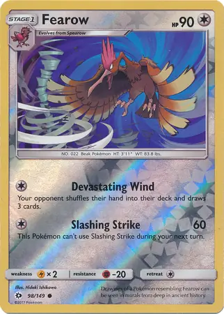 Fearow Reverse Holo Pokemon card from Sun & Moon