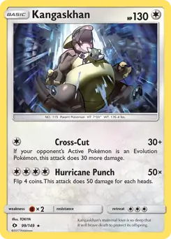Kangaskhan Pokemon card from Sun & Moon
