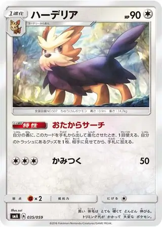 Herdier Pokemon card from Sun & Moon Starter Set