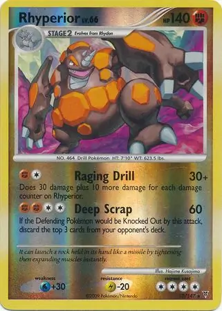 Rhyperior Reverse Holo Pokemon card from Supreme Victors