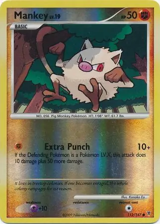 Mankey Reverse Holo Pokemon card from Supreme Victors