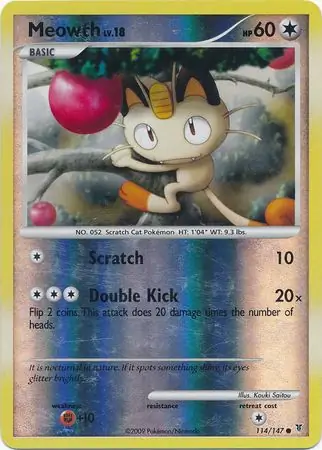 Meowth Reverse Holo Pokemon card from Supreme Victors