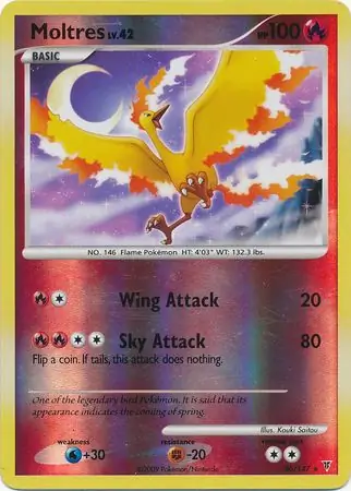 Moltres Reverse Holo Pokemon card from Supreme Victors