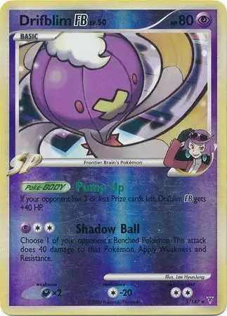 Drifblim FB Reverse Holo Pokemon card from Supreme Victors