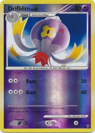 Drifblim Reverse Holo Pokemon card from Supreme Victors