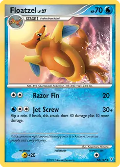Floatzel Pokemon card from Supreme Victors