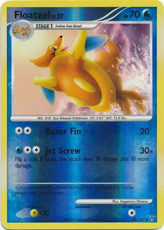 Floatzel Reverse Holo Pokemon card from Supreme Victors
