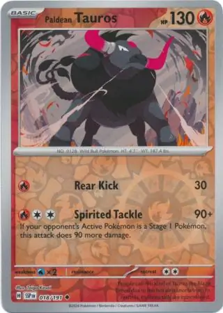 Paldean Tauros Reverse Holo