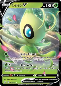 Celebi V Pokemon card from Sword & Shield
