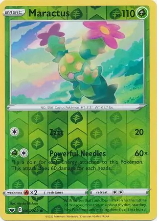 Maractus Reverse Holo Pokemon card from Sword & Shield