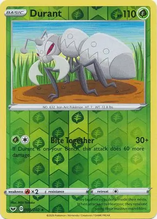 Durant Reverse Holo Pokemon card from Sword & Shield