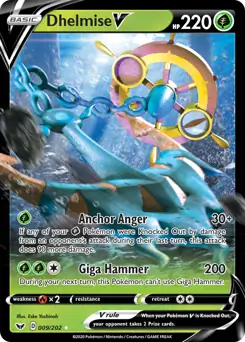 Dhelmise V Pokemon card from Sword & Shield