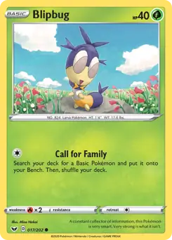 Blipbug Pokemon card from Sword & Shield
