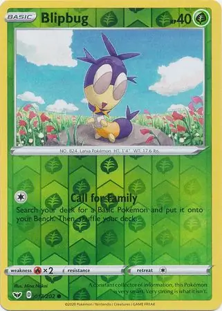 Blipbug Reverse Holo Pokemon card from Sword & Shield