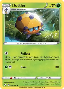 Dottler Pokemon card from Sword & Shield