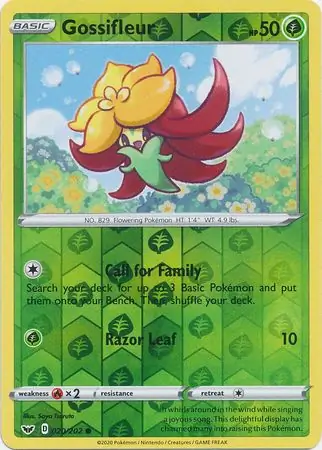 Gossifleur Reverse Holo Pokemon card from Sword & Shield